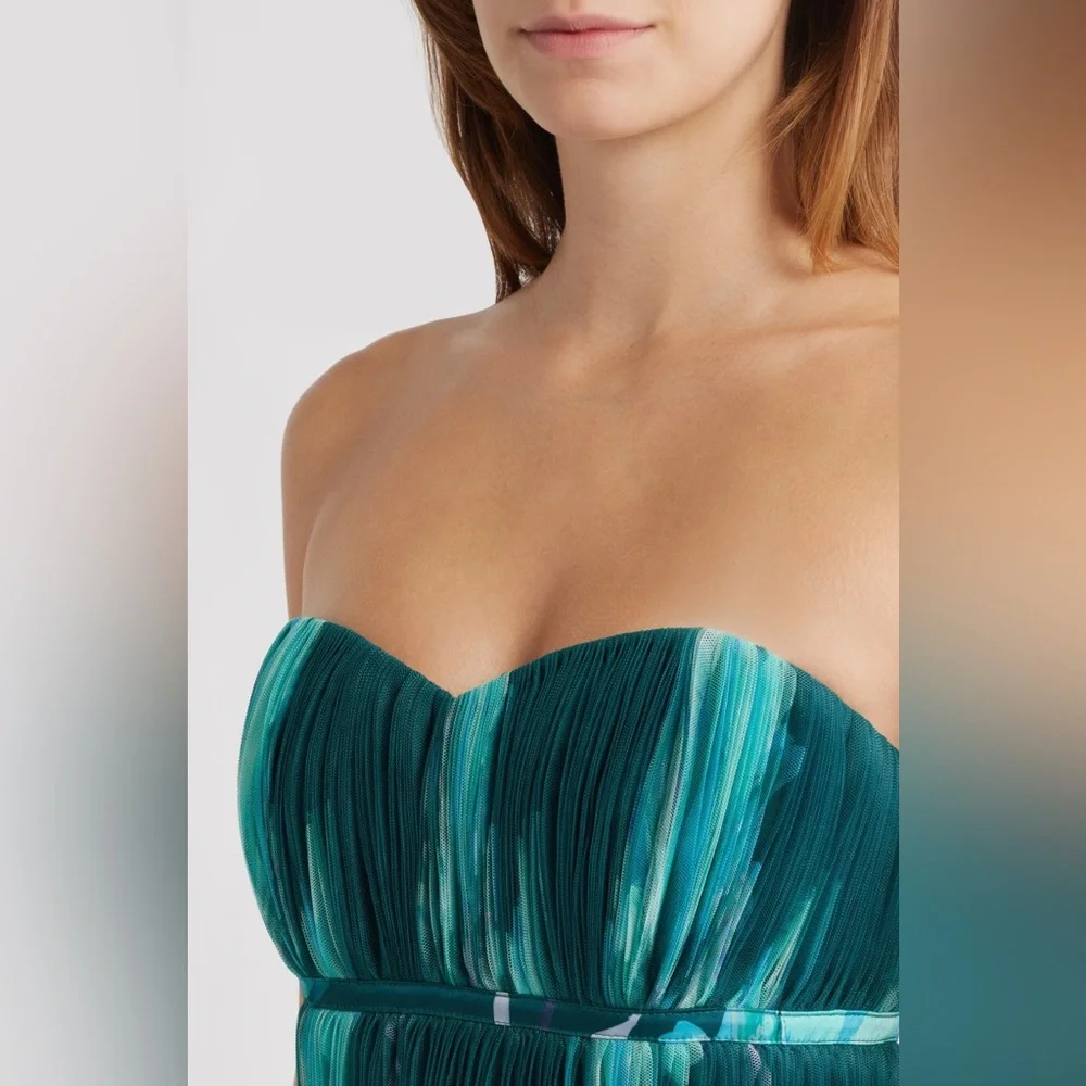 Hutch - Lanza Gown in Teal Breezy Bloom - NWT - Size 2 - Picture 4 of 13